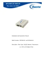 Предварительный просмотр 1 страницы Dante DFO38012X Installation And Operation Manual