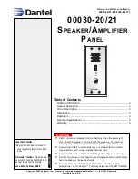 Preview for 1 page of Dantel 00030-20 Installation & Operation Manual