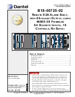 Preview for 1 page of Dantel B15-00459-02 Installation & Operation Manual