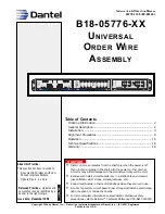 Preview for 1 page of Dantel B18-05776 Series Installation & Operation Manual