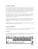 Preview for 5 page of Danville Signal Processing DSP-8200d Operating Manual