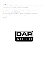 Предварительный просмотр 2 страницы DAPAudio CDR-110 Instruction Manual