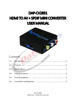 Предварительный просмотр 1 страницы DAPAudio CV2831 User Manual