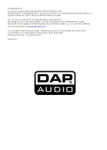 Предварительный просмотр 2 страницы DAPAudio D3315 Manual