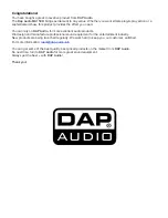 Предварительный просмотр 2 страницы DAPAudio D6102 Product Manual