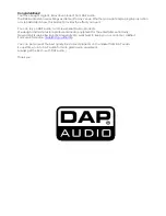 Preview for 2 page of DAPAudio Vision 1600 ORDERCODE D4151 Manual