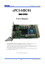 Preview for 1 page of DAQ system cPCI-SBC01 User Manual