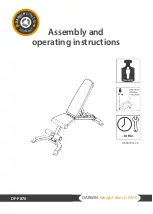 Darwin Fitness FB70 Assembly And Operating Instructions Manual preview