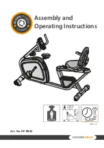 Darwin Fitness RB40 Assembly And Operating Instructions Manual предпросмотр