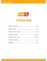 Preview for 3 page of Dash Citrus Bar Instruction Manual