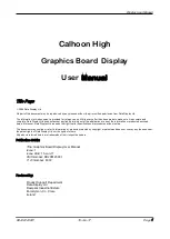 Предварительный просмотр 1 страницы Data Display Calhoon High User Manual