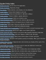 Preview for 1 page of Datacolor Spyder3 Elite Help Manual