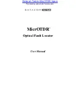 DATACOM TEXTRON MicrOTDR User Manual preview