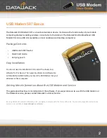 Preview for 2 page of Datajack sierra 597 User Manual