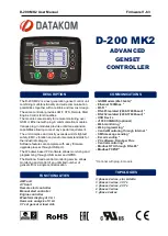 Preview for 1 page of Datakom D-200 MK2 User Manual