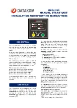 Preview for 1 page of Datakom DKG-153 Installation And Operating Instructions