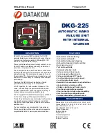 Preview for 1 page of Datakom DKG-225 User Manual