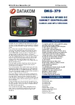 Предварительный просмотр 1 страницы Datakom DKG-379 Manual