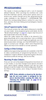 Preview for 33 page of Datalogic Gryphon GBT4200 Quick Reference Manual