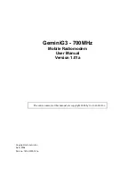 Preview for 1 page of Dataradio GeminiG3 User Manual