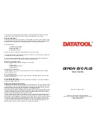 Datatool DEMON EVO PLUS User Manual предпросмотр