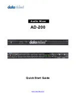 Предварительный просмотр 1 страницы Datavideo AD-200 Main Unit Quick Start Manual