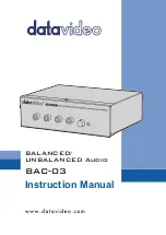 Datavideo BAC-03 Instruction Manual предпросмотр