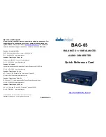 Datavideo BAC-03 Quick Reference Card предпросмотр