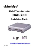 Datavideo DAC-200 Installation Manual preview