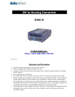 Предварительный просмотр 1 страницы Datavideo DAC-6 User Manual