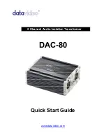 Предварительный просмотр 1 страницы Datavideo DAC-80 Quick Start Manual