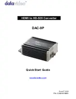 Предварительный просмотр 1 страницы Datavideo DAC-9P Quick Start Manual