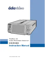 Datavideo ProRes HDR-80 Instruction Manual preview