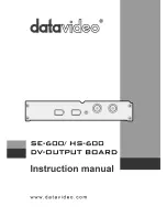 Datavideo SE-600 Instruction Manual preview