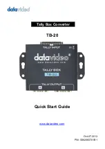 Preview for 1 page of Datavideo Tally Box TB-20 Quick Start Manual