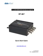 Предварительный просмотр 1 страницы Datavideo VP-597 Quick Start Manual