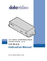 Предварительный просмотр 1 страницы Datavideo VP-840 Instruction Manual