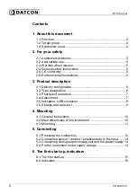 Preview for 2 page of Datcon DT1010 Series Operating Instructions Manual