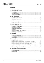 Предварительный просмотр 2 страницы Datcon DT1012 IP Operating Instructions Manual