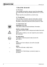 Предварительный просмотр 4 страницы Datcon DT1310 Series Operating Instructions Manual