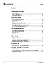 Preview for 2 page of Datcon DT9000 Operating Instructions Manual