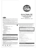 Datel Action Replay DSi User Manual preview