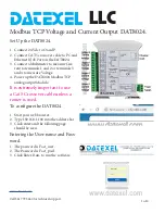 Предварительный просмотр 1 страницы Datexel DAT8024 Setup Manual