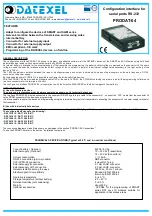 Предварительный просмотр 1 страницы Datexel PRODAT-04 Quick Start Manual