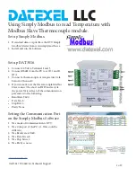 Preview for 1 page of Datexel Simply Modbus Setup Manual