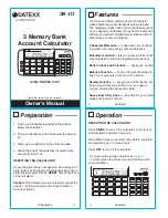 Datexx DB-413 Owner'S Manual preview