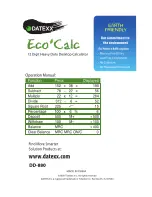 Datexx ECO CALC DD-880 Operation Manual preview