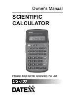 Preview for 1 page of Datexx ECO-CALC DS-700 Owner'S Manual