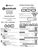 Datexx QUICKPROFIT DD-922 Operation Manual preview