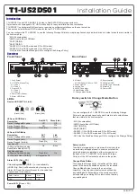 Datoptic T1-US2DS01 Installation Manual preview